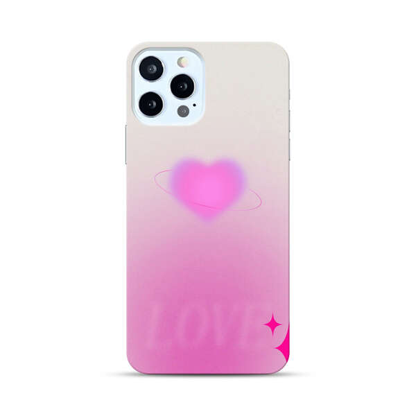 Pink Glowing Heart Love Sparkle iPhone 12 Pro Hard Case