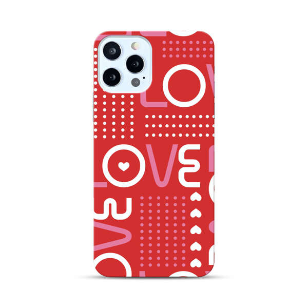 Red Love Typography Pattern iPhone 12 Pro Hard Case