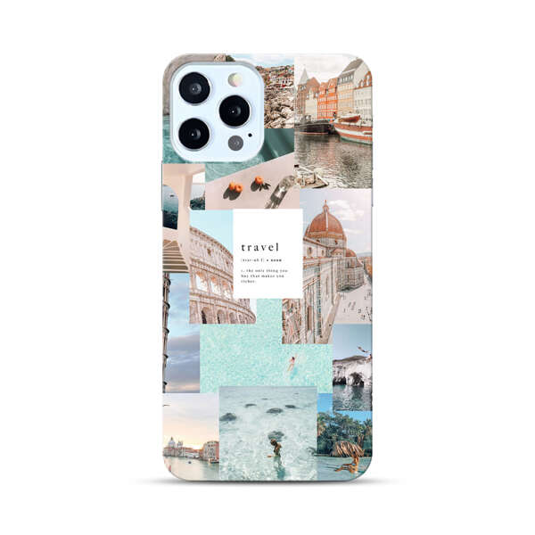 Travel Scenic Collage with Landmarks and Coastline iPhone 12 Pro Hard Case