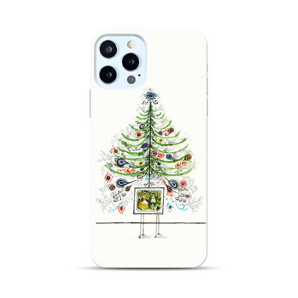 Whimsical Christmas Tree Artistic Design iPhone 12 Pro Hard Case