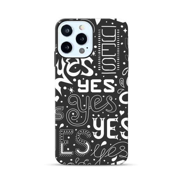 Bold Playful Typography Yes Pattern iPhone 12 Pro Impact Case