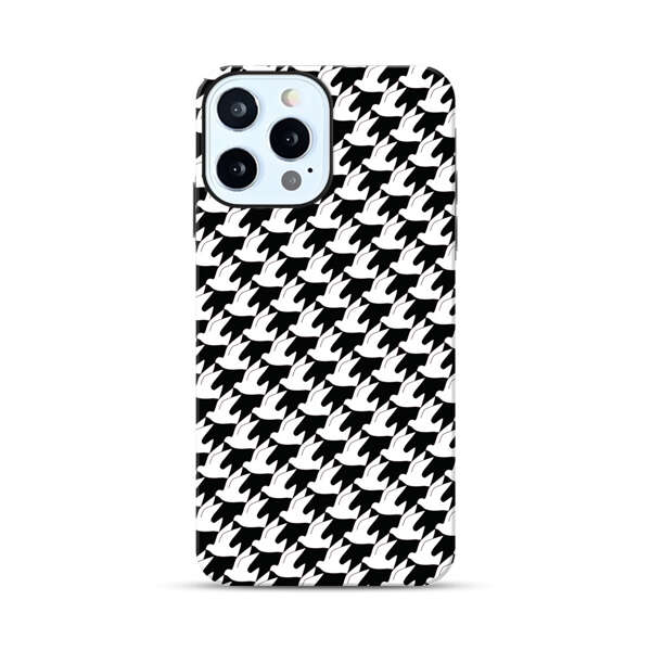 Classic Black and White Houndstooth Pattern iPhone 12 Pro Impact Case