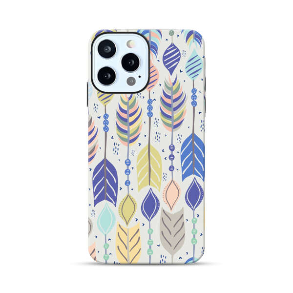 Colorful Feathers Pattern Pastel iPhone 12 Pro Impact Case