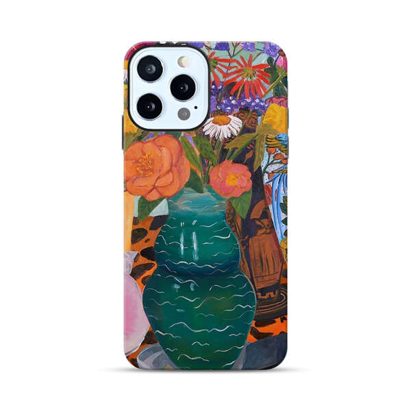 Colorful Still Life with Flower Vases and Shell iPhone 12 Pro Impact Case