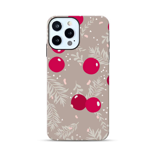 Cranberries and pine branches holiday pattern iPhone 12 Pro Impact Case