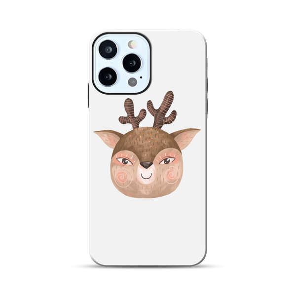 Cute Cartoon Deer Face iPhone 12 Pro Impact Case