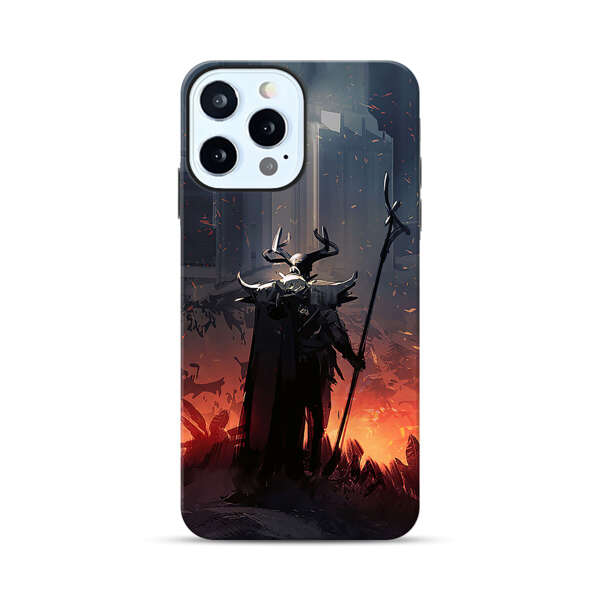Dark Fantasy Warrior with Horned Helmet iPhone 12 Pro Impact Case