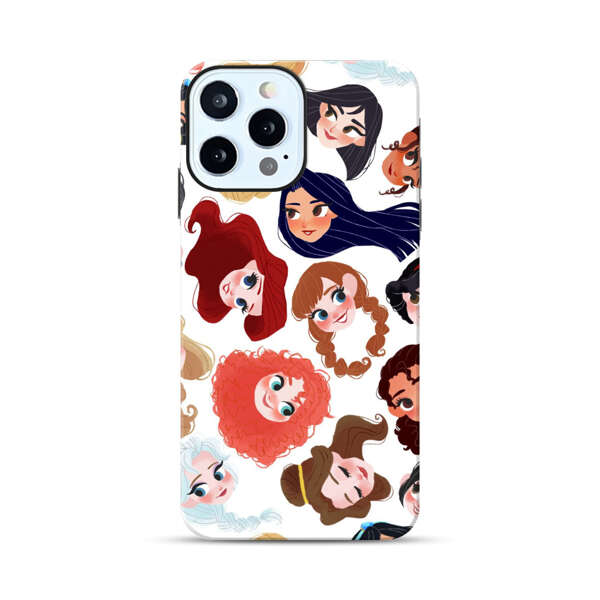 Diverse Animated Girl Faces iPhone 12 Pro Impact Case