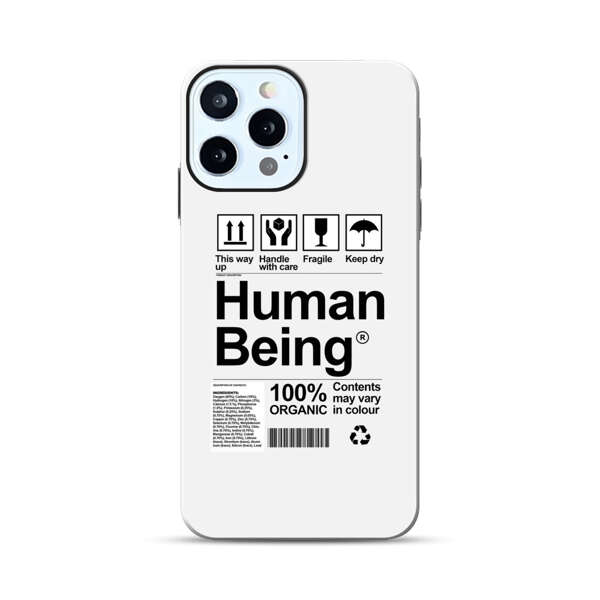 Human Being Fragile Label Design iPhone 12 Pro Impact Case
