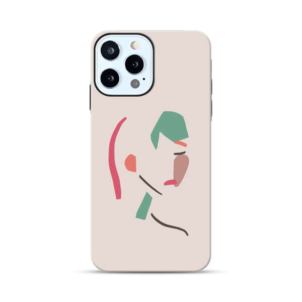Minimalist Abstract Line Art Woman Face iPhone 12 Pro Impact Case