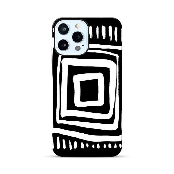Minimalist Geometric Black and White Design iPhone 12 Pro Impact Case