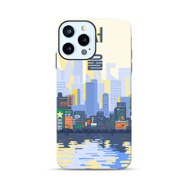Modern City Skyline Reflection iPhone 12 Pro Impact Case