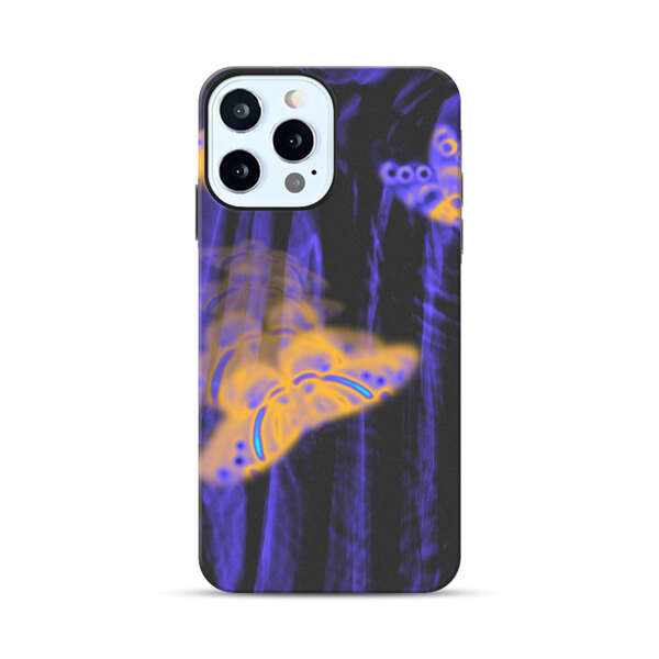 Neon Glowing Butterflies iPhone 12 Pro Impact Case