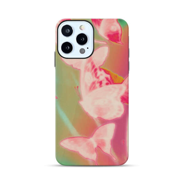 Pink Butterflies Dreamy Colorful Background iPhone 12 Pro Impact Case