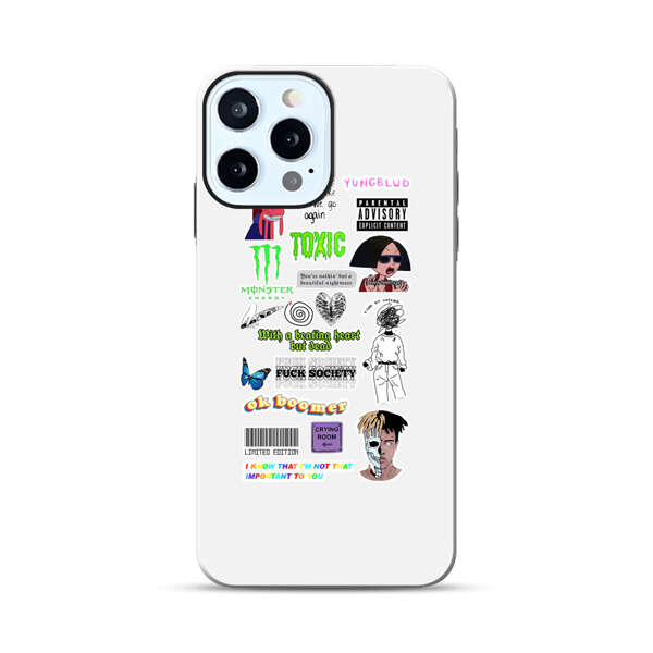 Sticker Collage Edgy Expressive Pop Culture iPhone 12 Pro Impact Case