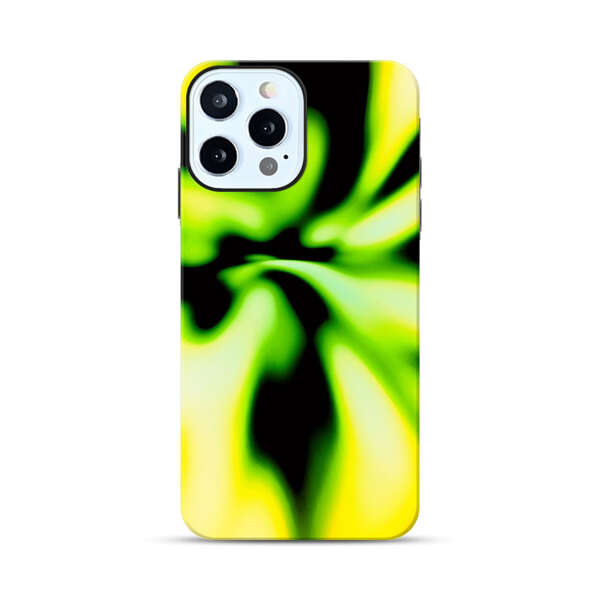 Vibrant Abstract Green and Yellow Swirl iPhone 12 Pro Impact Case