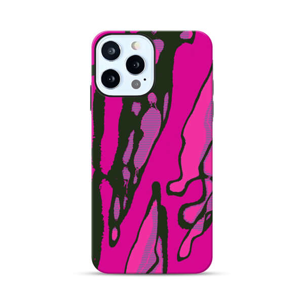 Vibrant Abstract Magenta Black Pattern iPhone 12 Pro Impact Case
