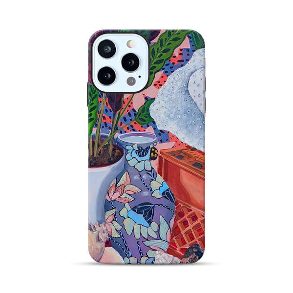 Vibrant Still Life with Plants and Vase iPhone 12 Pro Impact Case