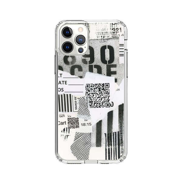 Abstract Collage Torn Paper Barcodes iPhone 12 Pro Max Case