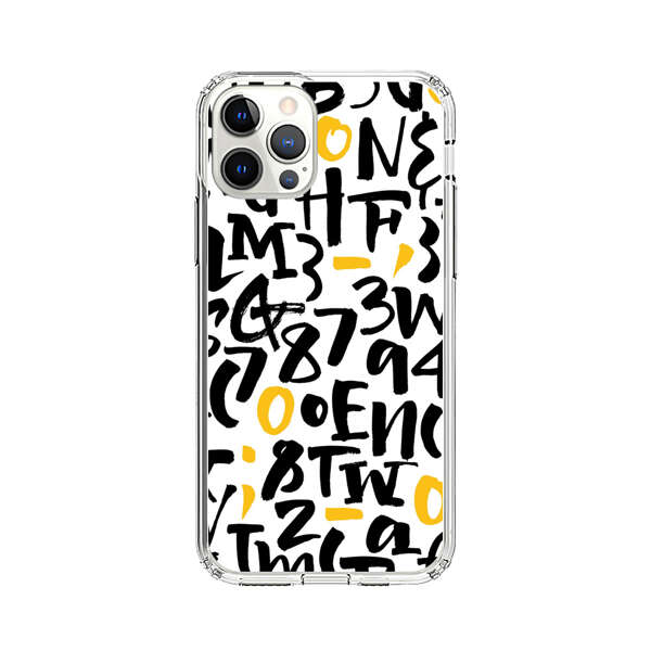 Abstract Typography Letter Number Pattern iPhone 12 Pro Max Case