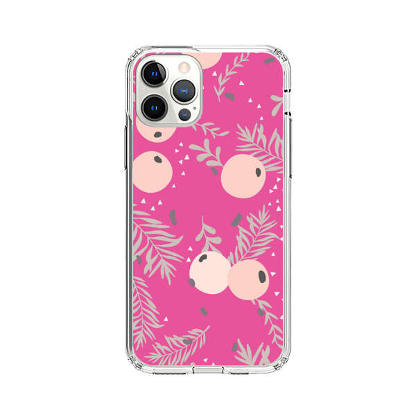Berries Floral Pattern Pink Background iPhone 12 Pro Max Case