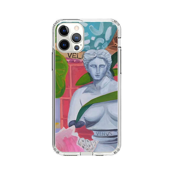 Classical Venus Bust with Green Leaves and Vibrant Vases iPhone 12 Pro Max Case