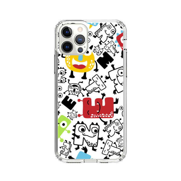 Colorful Cartoon Monsters Letters Pattern iPhone 12 Pro Max Case
