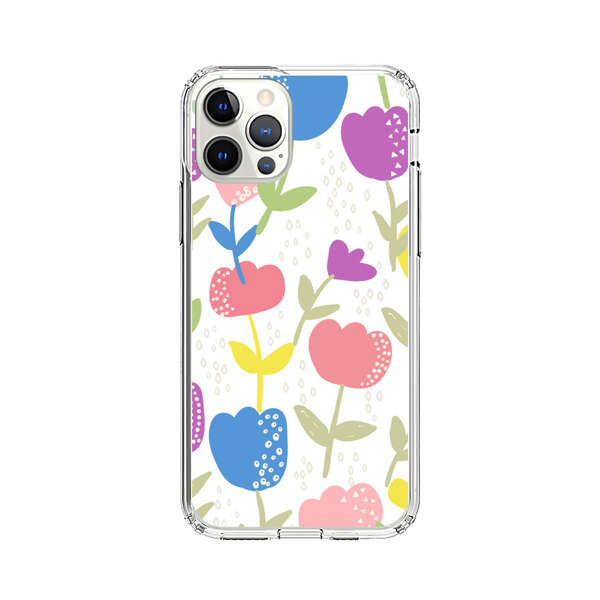 Colorful Tulip Floral Pattern iPhone 12 Pro Max Case