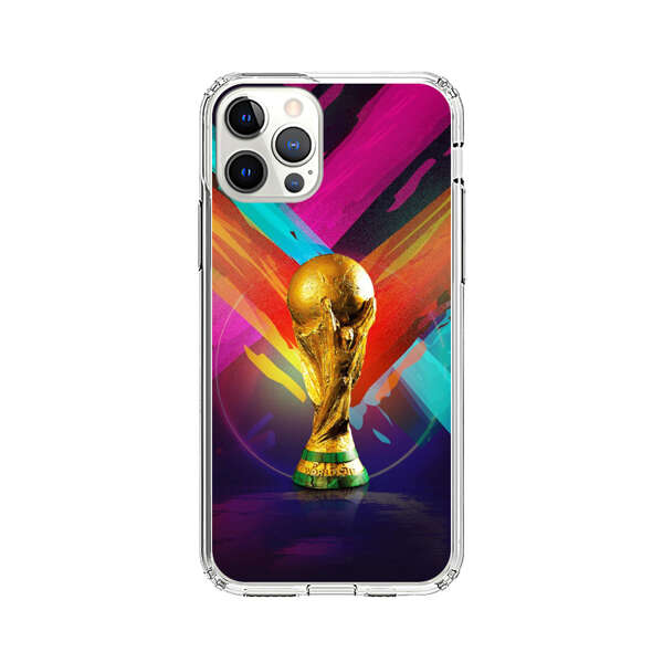 Golden Soccer Trophy with Colorful Abstract Background iPhone 12 Pro Max Case