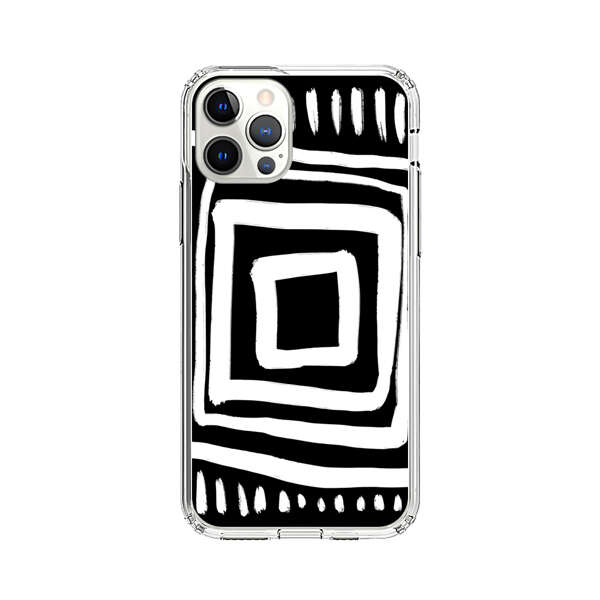 Minimalist Geometric Black and White Design iPhone 12 Pro Max Case