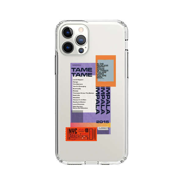 Modern Graphic Collage with Typography and Ticket Elements iPhone 12 Pro Max Case