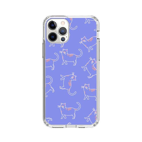 Playful Cartoon Cats on Purple Background iPhone 12 Pro Max Case