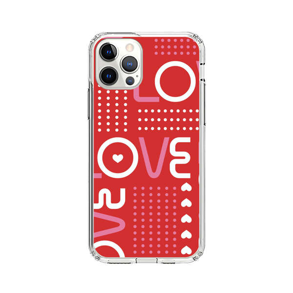 Red Love Typography Pattern iPhone 12 Pro Max Case