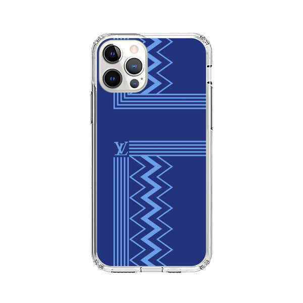 Stylish Geometric Zigzag Pattern in Blue iPhone 12 Pro Max Case