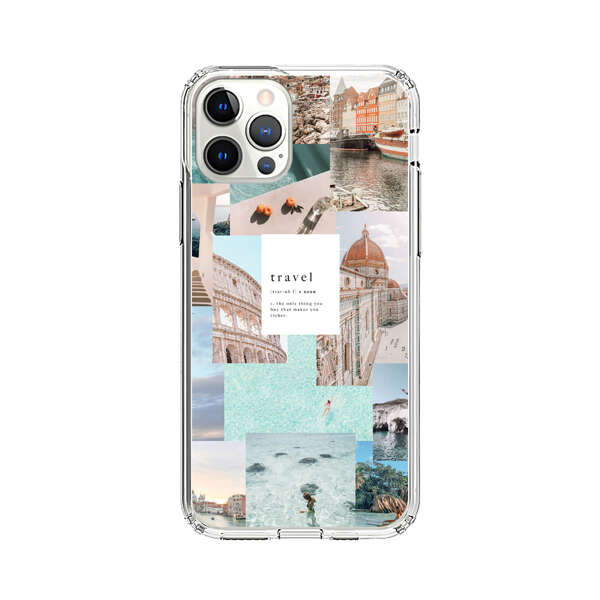 Travel Scenic Collage with Landmarks and Coastline iPhone 12 Pro Max Case