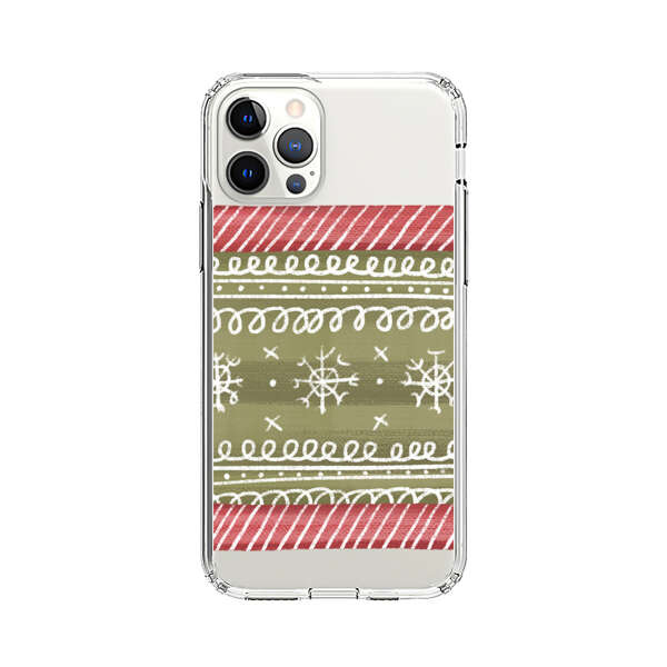 Winter Pattern with Snowflakes and Red Stripes iPhone 12 Pro Max Case