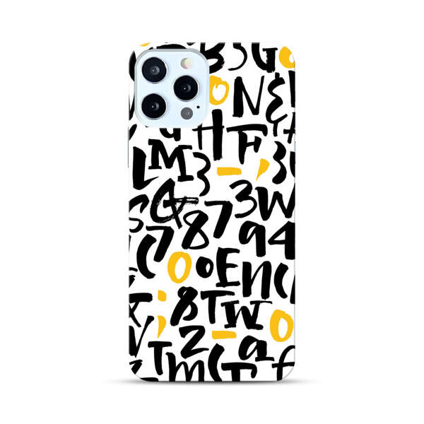 Abstract Typography Letter Number Pattern iPhone 12 Pro Max Hard Case