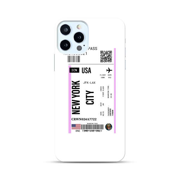 Boarding Pass New York City Flight Ticket iPhone 12 Pro Max Hard Case