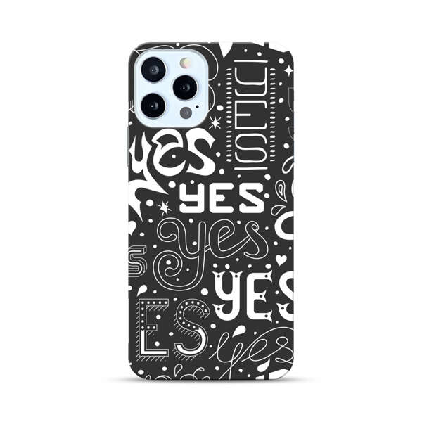 Bold Playful Typography Yes Pattern iPhone 12 Pro Max Hard Case