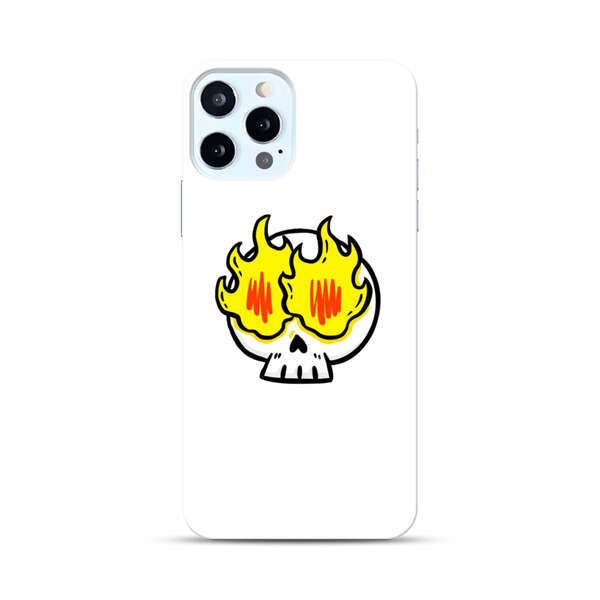 Cartoon Skull with Flames iPhone 12 Pro Max Hard Case