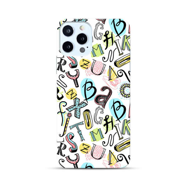 Colorful Scattered Alphabet Letters Pattern iPhone 12 Pro Max Hard Case