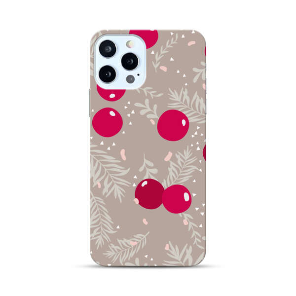 Cranberries and pine branches holiday pattern iPhone 12 Pro Max Hard Case