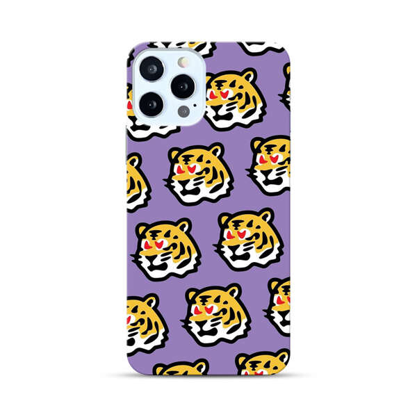Cute Tiger with Heart Eyes Pattern iPhone 12 Pro Max Hard Case