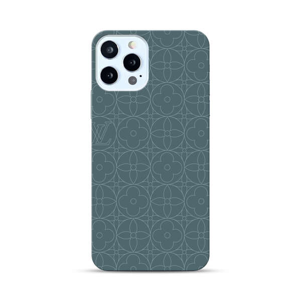 Elegant Blue Geometric Floral Pattern iPhone 12 Pro Max Hard Case