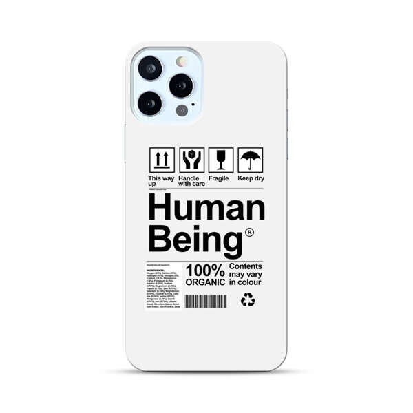 Human Being Fragile Label Design iPhone 12 Pro Max Hard Case