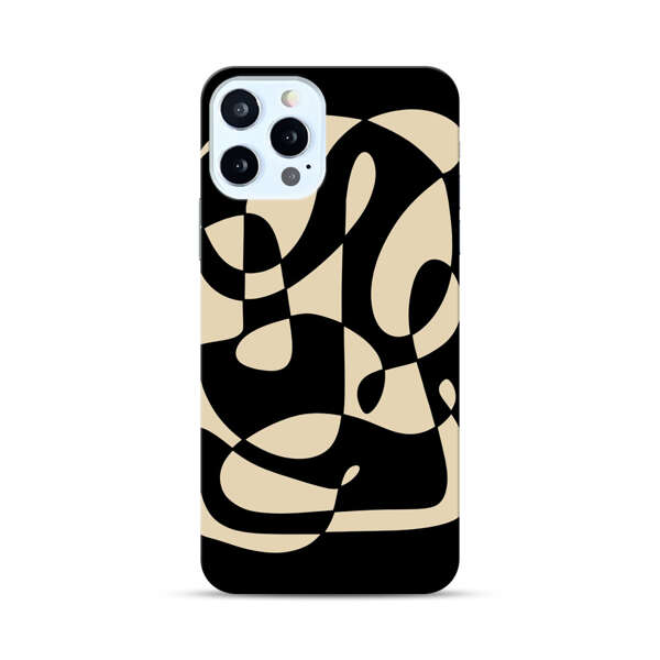 Modern Abstract Beige and Black Geometry iPhone 12 Pro Max Hard Case