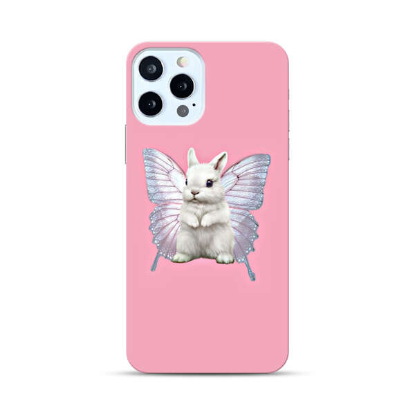 White Bunny with Butterfly Wings iPhone 12 Pro Max Hard Case