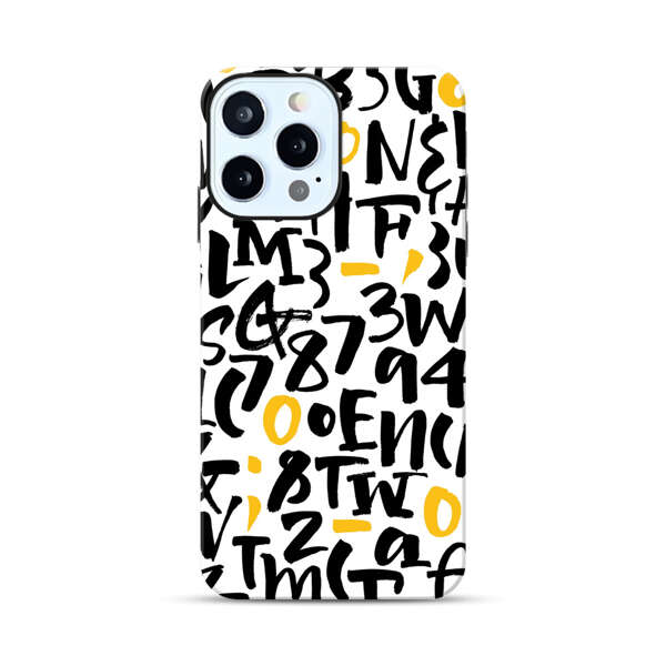 Abstract Typography Letter Number Pattern iPhone 12 Pro Max Impact Case