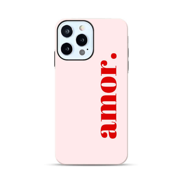 Amor Love Bold Red Text iPhone 12 Pro Max Impact Case
