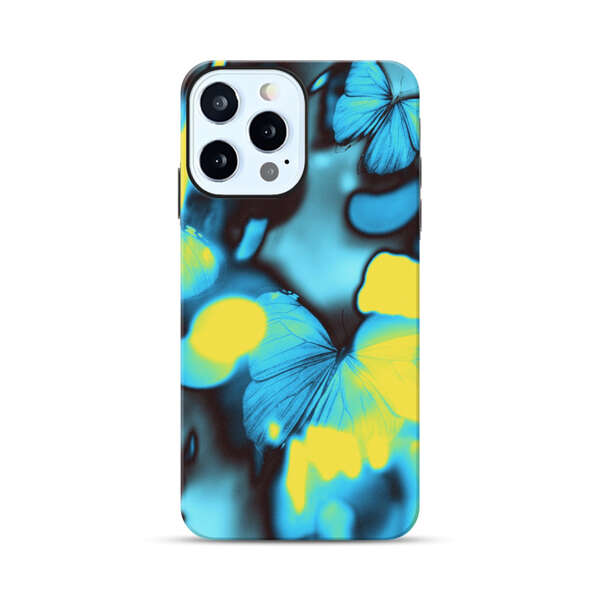 Blue Butterflies Glowing Abstract Background iPhone 12 Pro Max Impact Case